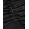 imageVerdusa Womens Contrast Mesh Ruched Square Neck Bell Sleeve Crop Tee Top T ShirtBlack