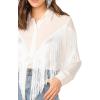 imageVerdusa Womens Fringe Trim Long Sleeve Button Up Blouse Shirt Top01 Whiteimproved