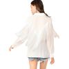 imageVerdusa Womens Fringe Trim Long Sleeve Button Up Blouse Shirt Top01 Whiteimproved