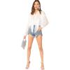 imageVerdusa Womens Fringe Trim Long Sleeve Button Up Blouse Shirt Top01 Whiteimproved