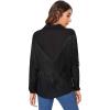 imageVerdusa Womens Fringe Trim Long Sleeve Button Up Blouse Shirt TopBlackimproved
