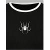 imageVerdusa Womens Goth Crop Tee Top Printed Punk Gothic Short Sleeve T ShirtBlack