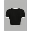 imageVerdusa Womens Goth Crop Tee Top Printed Punk Gothic Short Sleeve T ShirtBlack