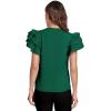 imageVerdusa Womens Layered Ruffle Butterfly Sleeve Round Neck Blouse Tee TopDark Green