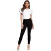 imageVerdusa Womens Layered Ruffle Butterfly Sleeve Round Neck Blouse Tee TopWhite