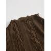 imageVerdusa Womens Lettuce Trim Bell Sleeve Mock Neck Textured Crop T Shirt Tee TopBrown