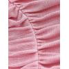 imageVerdusa Womens Long Sleeve Ruched Bust Off Shoulder Tie Back Flounce Sleeve Lettuce Trim Crop Top TeePink