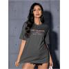 imageVerdusa Womens Oversized Letter Graphic Tees Embroidery Short Sleeve Shirts TopsDark Grey