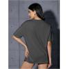 imageVerdusa Womens Oversized Letter Graphic Tees Embroidery Short Sleeve Shirts TopsDark Grey