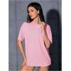 imageVerdusa Womens Oversized Letter Graphic Tees Embroidery Short Sleeve Shirts TopsLight Pink