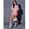 imageVerdusa Womens Oversized Letter Graphic Tees Embroidery Short Sleeve Shirts TopsLight Pink