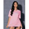 imageVerdusa Womens Oversized Letter Graphic Tees Embroidery Short Sleeve Shirts TopsLight Pink