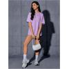 imageVerdusa Womens Oversized Letter Graphic Tees Embroidery Short Sleeve Shirts TopsLilac Purple