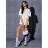 imageVerdusa Womens Oversized Letter Graphic Tees Embroidery Short Sleeve Shirts TopsWhite