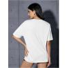 imageVerdusa Womens Oversized Letter Graphic Tees Embroidery Short Sleeve Shirts TopsWhite