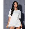 imageVerdusa Womens Oversized Letter Graphic Tees Embroidery Short Sleeve Shirts TopsWhite