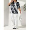imageVerdusa Womens Tie Dye Summer Tees Half Sleeve Drop Shoulder T Shirt Oversized TopBlack and White