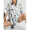 imageVerdusa Womens Tie Dye Summer Tees Half Sleeve Drop Shoulder T Shirt Oversized TopLight Black and White