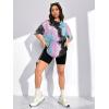 imageVerdusa Womens Tie Dye Summer Tees Half Sleeve Drop Shoulder T Shirt Oversized TopPurple Blue Black