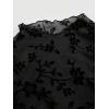 imageVerdusa Womens Y2K Long Sleeve Tops Goth Mesh Mock Neck Bell Sleeve Crop TopsBlack