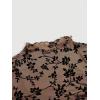 imageVerdusa Womens Y2K Long Sleeve Tops Goth Mesh Mock Neck Bell Sleeve Crop TopsBrown