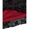 imageVerdusa Womens Y2K Long Sleeve Tops Goth Mesh Mock Neck Bell Sleeve Crop TopsBurgundy