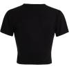 imageVerdusa Womens Y2K Tops Letter Print Short Sleeve Round Neck Tee T ShirtBlack Butterfly