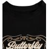 imageVerdusa Womens Y2K Tops Letter Print Short Sleeve Round Neck Tee T ShirtBlack Butterfly