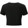 imageVerdusa Womens Y2K Tops Letter Print Short Sleeve Round Neck Tee T ShirtBlack Pink