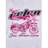 imageVerdusa Womens Y2K Tops Letter Print Short Sleeve Round Neck Tee T ShirtLight White