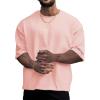 imageVerdusa Mens Casual Oversized Shrit Drop Shoulder Round Neck Cropped Tops Letter Print T ShirtsPink