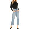 imageVerdusa Womens Basic Mock Neck Slim Fitted Long Sleeve Pullovers Tee TopsBlack
