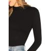 imageVerdusa Womens Basic Mock Neck Slim Fitted Long Sleeve Pullovers Tee TopsBlack