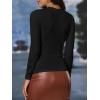 imageVerdusa Womens Basic Mock Neck Slim Fitted Long Sleeve Pullovers Tee TopsBlack Textured