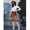 imageVerdusa Womens Basic Mock Neck Slim Fitted Long Sleeve Pullovers Tee TopsCream White Textured