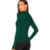 imageVerdusa Womens Basic Mock Neck Slim Fitted Long Sleeve Pullovers Tee TopsDark Green