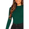 imageVerdusa Womens Basic Mock Neck Slim Fitted Long Sleeve Pullovers Tee TopsDark Green