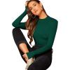 imageVerdusa Womens Basic Mock Neck Slim Fitted Long Sleeve Pullovers Tee TopsDark Green