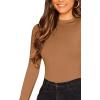 imageVerdusa Womens Basic Mock Neck Slim Fitted Long Sleeve Pullovers Tee TopsDark Khaki