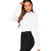 imageVerdusa Womens Basic Mock Neck Slim Fitted Long Sleeve Pullovers Tee TopsWhite