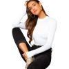imageVerdusa Womens Basic Mock Neck Slim Fitted Long Sleeve Pullovers Tee TopsWhite