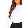 imageVerdusa Womens Basic Mock Neck Slim Fitted Long Sleeve Pullovers Tee TopsWhite