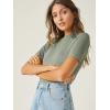 imageVerdusa Womens Business Casual Tops Mock Neck Short Sleeve Knit Basic Tees Work Ofiice OutfitsLight Green