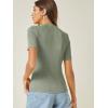 imageVerdusa Womens Business Casual Tops Mock Neck Short Sleeve Knit Basic Tees Work Ofiice OutfitsLight Green