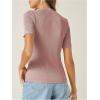 imageVerdusa Womens Business Casual Tops Mock Neck Short Sleeve Knit Basic Tees Work Ofiice OutfitsPink Dusty