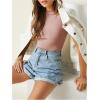 imageVerdusa Womens Business Casual Tops Mock Neck Short Sleeve Knit Basic Tees Work Ofiice OutfitsPink Dusty