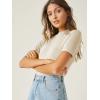 imageVerdusa Womens Business Casual Tops Mock Neck Short Sleeve Knit Basic Tees Work Ofiice OutfitsSolid Beige