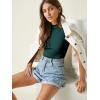 imageVerdusa Womens Business Casual Tops Mock Neck Short Sleeve Knit Basic Tees Work Ofiice OutfitsSolid Dark Green