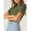 imageVerdusa Womens Business Casual Tops Mock Neck Short Sleeve Knit Basic Tees Work Ofiice OutfitsSolid Green