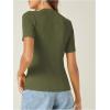 imageVerdusa Womens Business Casual Tops Mock Neck Short Sleeve Knit Basic Tees Work Ofiice OutfitsSolid Green